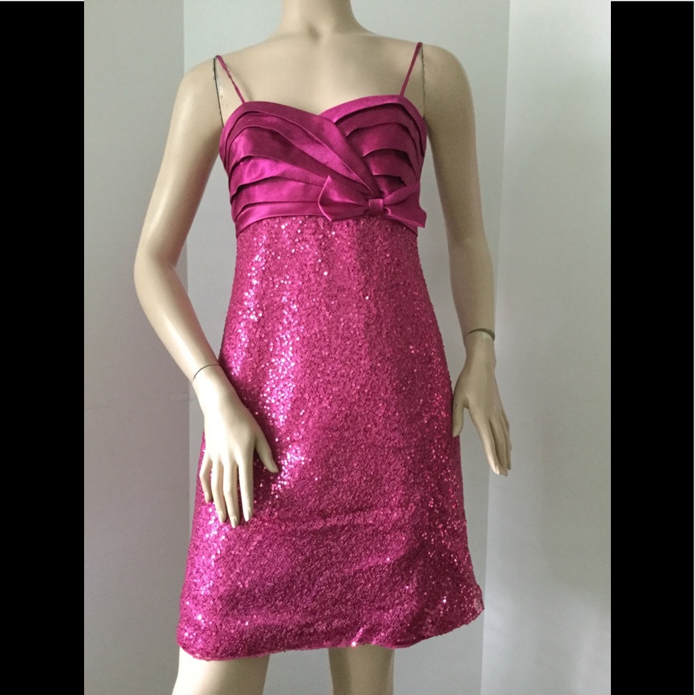 C.W. Designs Pink Satin Embellished Junior Dress